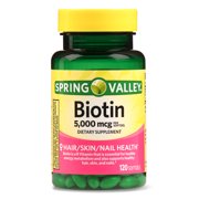 (2 Pack) Spring Valley Biotin Softgels, 5000 mcg, 120 Ct