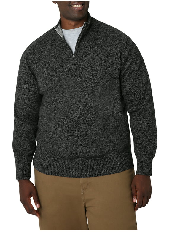 Chaps Men's Cotton Textured Quarter Zip Mockneck Sweater-Sizes XS up to 4XB