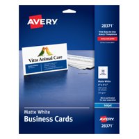 Avery 2" x 3.5" Business Cards, Sure Feed, Inkjet, 100 (28371)
