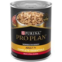 (12 Pack) Purina Pro Plan High Protein, Senior Wet Dog Food With Gravy, SENIOR Beef & Rice Entree, 13 oz. Cans