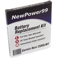 Garmin Nuvi 2589LMT Battery Replacement Kit with Tools, Video Instructions, Extended Life Battery and Full One Year Warranty