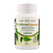 California Essentials High Potency Biotin 10000mcg Tablets - Daily Healthy Hair Skin and Nails Vitamins; Vegetarian Biotin for Hair Growth  200 Count (200)