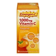 Emergen-C (30 Count, Tangerine Flavor) Dietary Supplement Fizzy Drink Mix with 1000 mg Vitamin C, 0.33 Ounce Packets, Caffeine Free