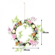 Artificial Wreath 30CM Large Rattan Wreath Wreath for Festival Celebration Front Door Wall Window Easter Party Decoration
