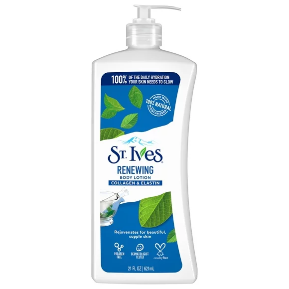 St. Ives Hand & Body Lotion for Women, Renewing Collagen Elastin for Dry Skin 21 oz