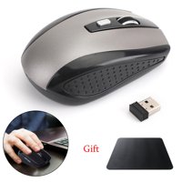 Mad Hornets 2.4GHz Wireless Cordless Optical DPI Mouse Mice With Pad for PC Laptop Gray