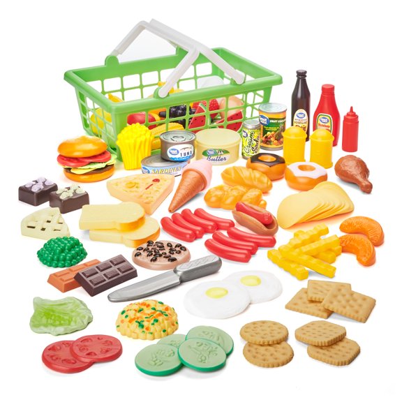 Kid Connection Play Food Basket, 100 Pieces