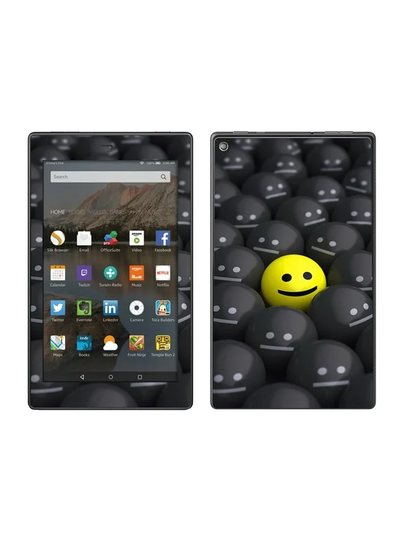 Skin Decal For Amazon Fire Hd 8 Tablet / 1 Yellow Happy Emoji With Sad
