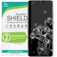 (2-Pack) RinoGear Screen Protector for Samsung Galaxy S20 Ultra (Fingerprint ID Compatible) Case Friendly Samsung Galaxy S20 Ultra Screen Protector Accessory TPU Clear Film