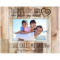 LifeSong Milestones Personalized Gifts for Dad Fathers day gift Custom picture frame There's This Girl she stole my heart and he