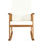 image 2 of Costway Acacia Wood Rocking Chair Patio Garden Lawn W/ Cushion