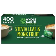 Whole Earth Stevia & Monk Fruit Zero Calorie Sweetener, 400 Packets