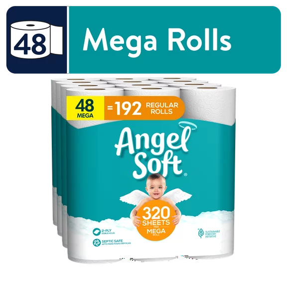 Angel Soft Toilet Paper, 48 Mega Rolls