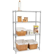 Zimtown 4 Layer Steel Rack Metal Shelf Adjustable Unit Garage Kitchen Storage Organizer Black/Chrome