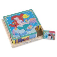 Melissa & Doug Disney Princess Wooden Cube Puzzle With Storage Tray (6 Puzzles in 1, Great Gift for Girls and Boys - Best for 3, 4, 5 Year Olds and Up)