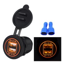 Universal Cigarette Lighter 5V 2.1A/2.1A Car Charger USB Vehicle Waterproof Dual USB Charger 2 Ports Power Socket