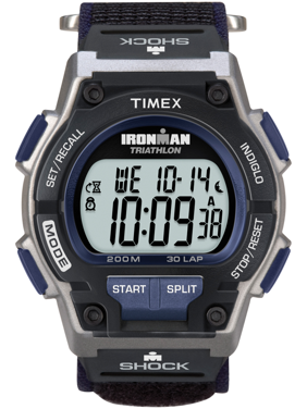 TIMEX Men's IRONMAN Endure 30 Shock 42mm Watch  Black & Silver-Tone Case with Black Fast Wrap Strap