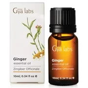 Ginger Root Essential Oil for Lymphatic Drainage Massage, Swelling and Pain (10ml) - 100% Pure Herbal Therapeutic Grade Ginger