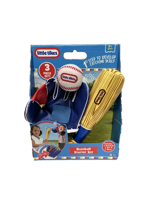 Little Tikes Baseball Starter Set, Toddlers Sports Ball Bat Glove, Child Age 3 and up