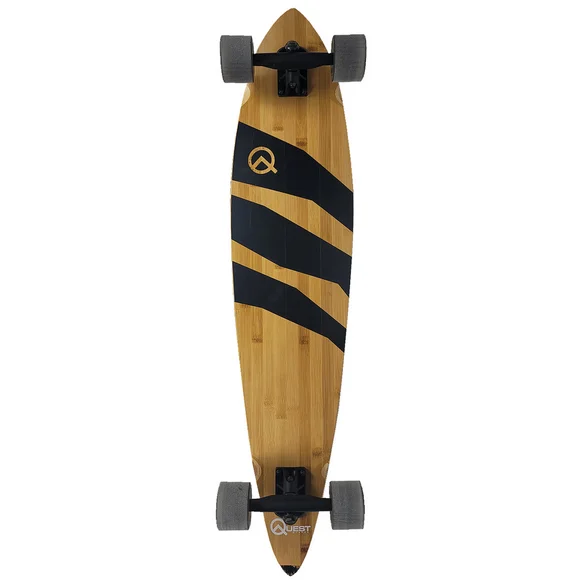 Quest Boards 40" Epic Ride Longboard Skateboard Complete - 70 mm Wheels Unisex-Adult Beige/Black