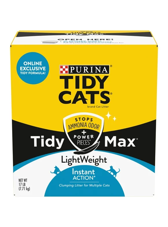 Purina Tidy Cats LightWeight Clumping Cat Litter, Tidy Max Instant Action Formula, 17 lb. Box