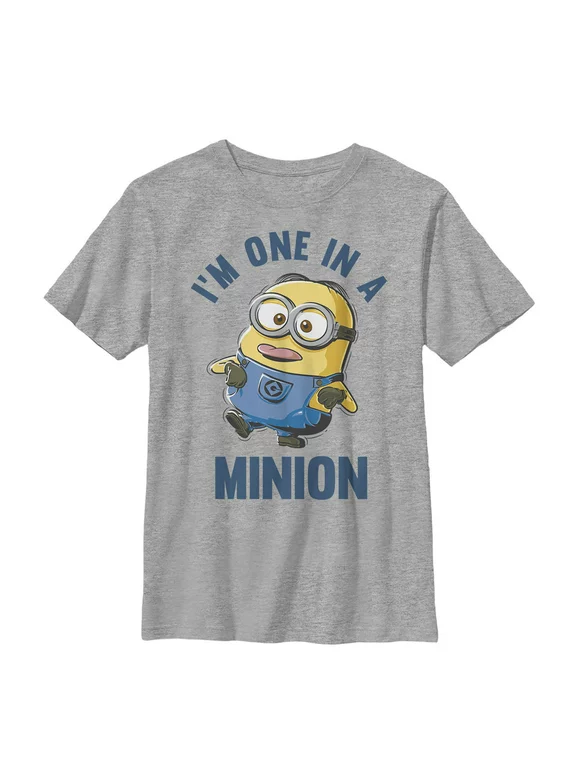 Boy's Despicable Me I'm One in Minion  Graphic Tee Athletic Heather X Large