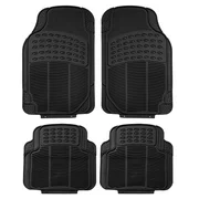 FH Group Heavy-Duty 4-piece Front and Rear Rubber Car Floor Mats, All Weather Protection for Auto, 3 Colors