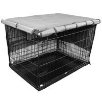 Protectant and Durable Indoor / Outdoor Pet Crate Cover (Gray / Light Gray) - 42" Cage Cover - (42.3" L x 28.5" W x 30.3" H)