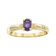 Personalized Family Jewelry Oval Stacking Birthstone Mother's Ring, Sterling Silver, 10K Gold over Sterling Silver, 10K Gold/White Gold