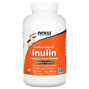 Now Foods Certified Organic Inulin, Prebiotic Pure Powder, 1 lb (454 g)