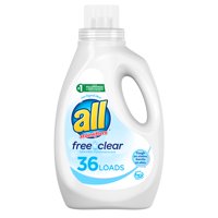 all Liquid Laundry Detergent, Free Clear for Sensitive Skin, 54 Fluid Ounces, 36 Loads