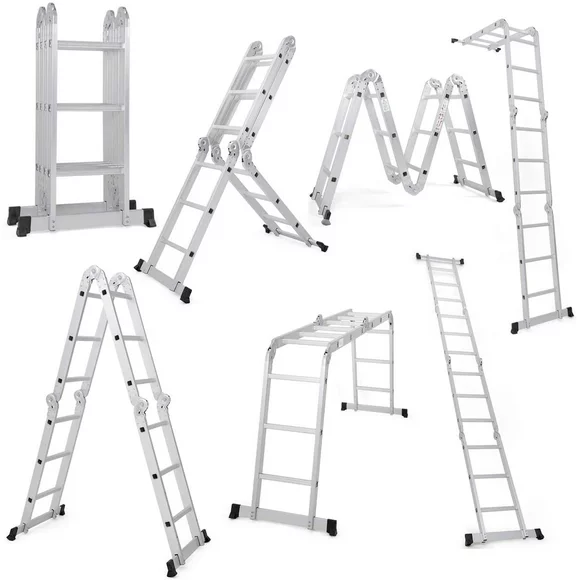 Ktaxon 12.5FT 330lb. Step Platform Foldable Scaffold Ladder