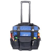 Frontier 15-in Rolling Tool Bag with Pop Up Handle in Blue