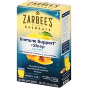 Zarbee's Naturals Immune Support* and Sleep Drink Mix with Vitamin C, Zinc, Honey and Melatonin, Natural Lemon Citrus Flavor, 10 Packets (1 Box)