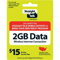 Straight Talk $15 Mobile Hotspot 2GB of Data 30-Day Plan Direct Top Up