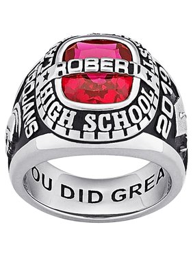 Personalized Men's Platinum Plated or Gold Plated Celebrium Personalized-Top Traditional Class Ring