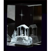 Nativity Scene Crystal Cube