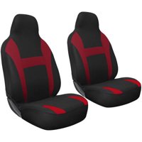 Oxgord 2-Piece Integrated Flat Cloth Bucket Seat Covers, Universal Fit for Car/Truck/Van/SUV, Airbag Compatible