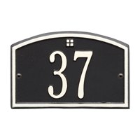 Personalized Whitehall Products Cape Charles 1-Line Petite Wall Plaque in Black/White