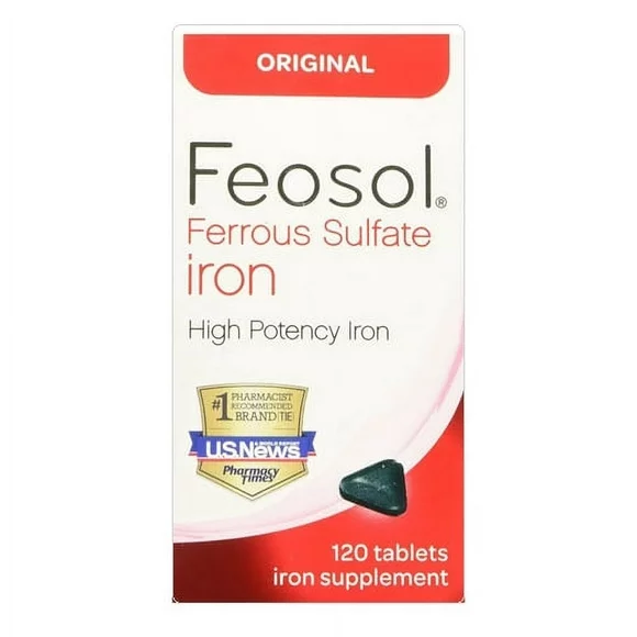 Feosol Ferrous Sulfate High Potency Iron Tablets, Original, 120 Ea