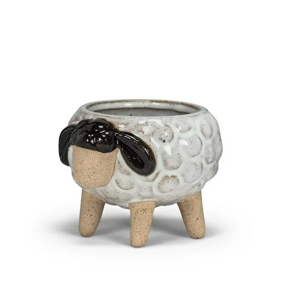 2.5 in. Sheep on Legs Planter, White & Black - Small