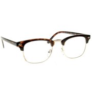 Emblem Eyewear - Classic Half Frame Vintage Inspired Clear Lens Glasses