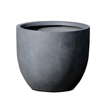 LuxenHome Gray MgO Round Large Planter