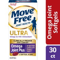 (2 pack) Move Free 353 mg, 30 ct Ultra Omega Joint Comfort + Krill Oil and Hyaluronic Acid Softgels