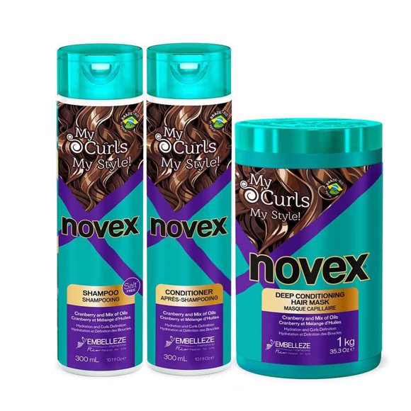 Novex My Curls Memorizer Shampoo & Conditioner 10.14oz & Deep Hair Care Cream 35.3oz "Set"