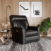Relax A Lounger Nicolas Power Large Recliner, Faux Leather, Black
