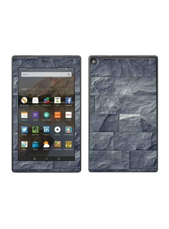 Skin Decal For Amazon Fire Hd 8 Tablet / Grey Slate Panel Brick Wall Bricks