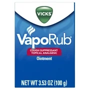 Vicks VapoRub Cough Suppressant Chest Rub Ointment, Original, 3.53 oz