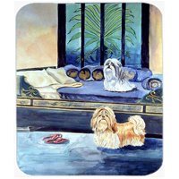 9.5 x 8 in. Shih Tzu Tan and Silver Mouse Pad, Hot Pad or Trivet