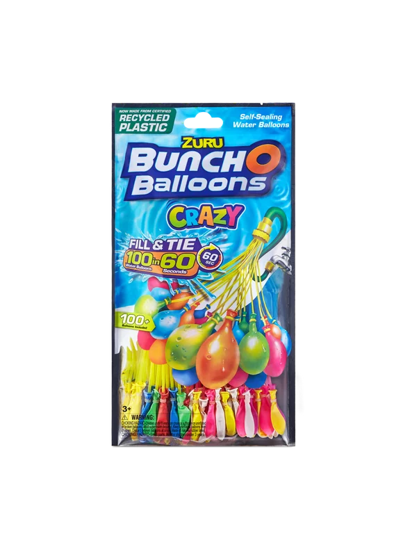 Zuru Bunch O Balloons Crazy Self-Sealing Water Balloons, 3+ (Colors May Vary)